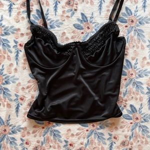 Black dream girl lingerie crop top